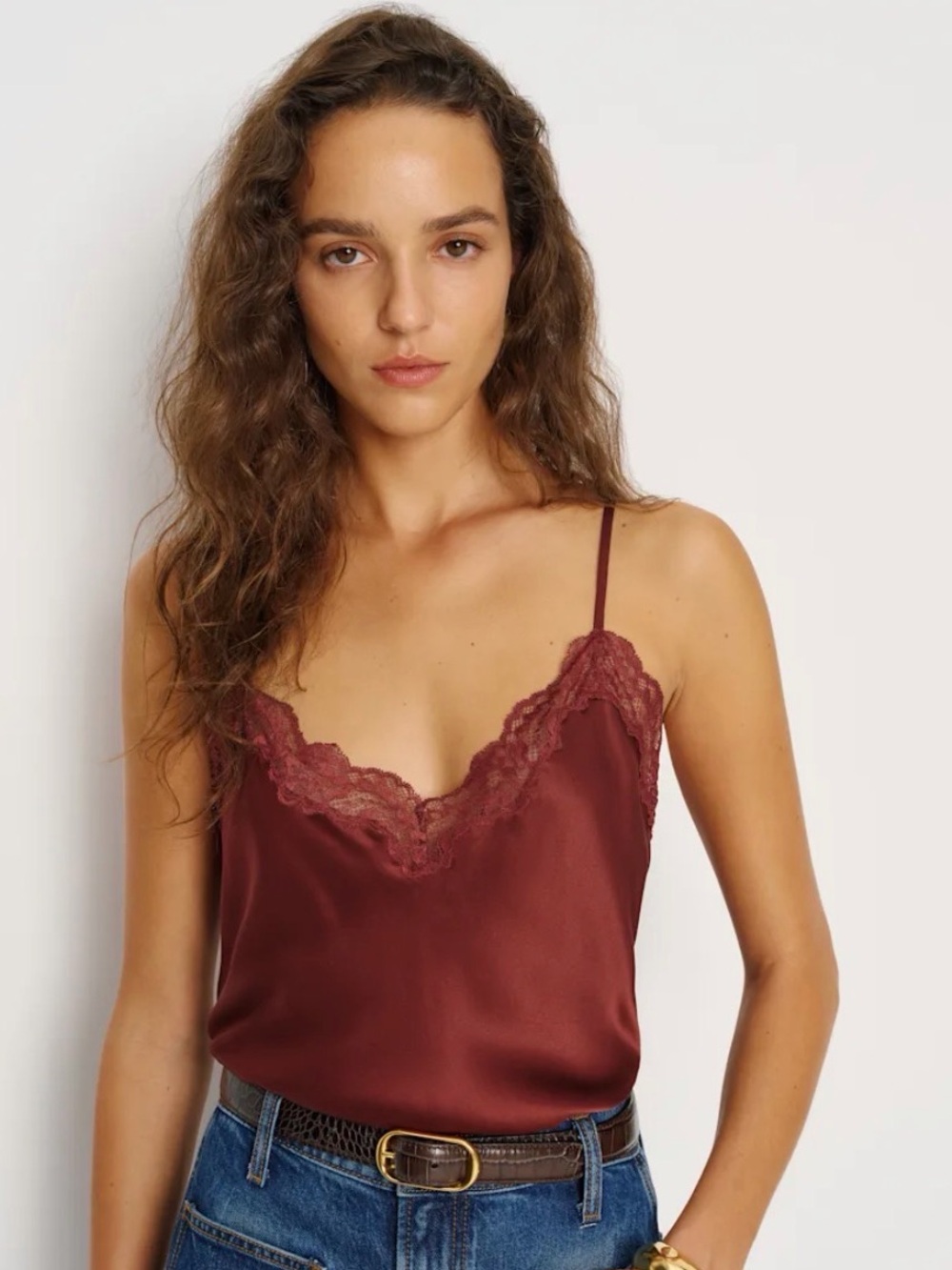 Reformation Teddy Silk Top